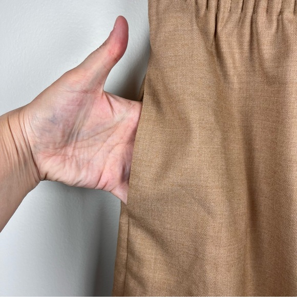 J. Crew Factory Women's Wool Sidewalk Skirt Tan Paper Bag Elastic Waist Size 2 - Picture 6 of 10